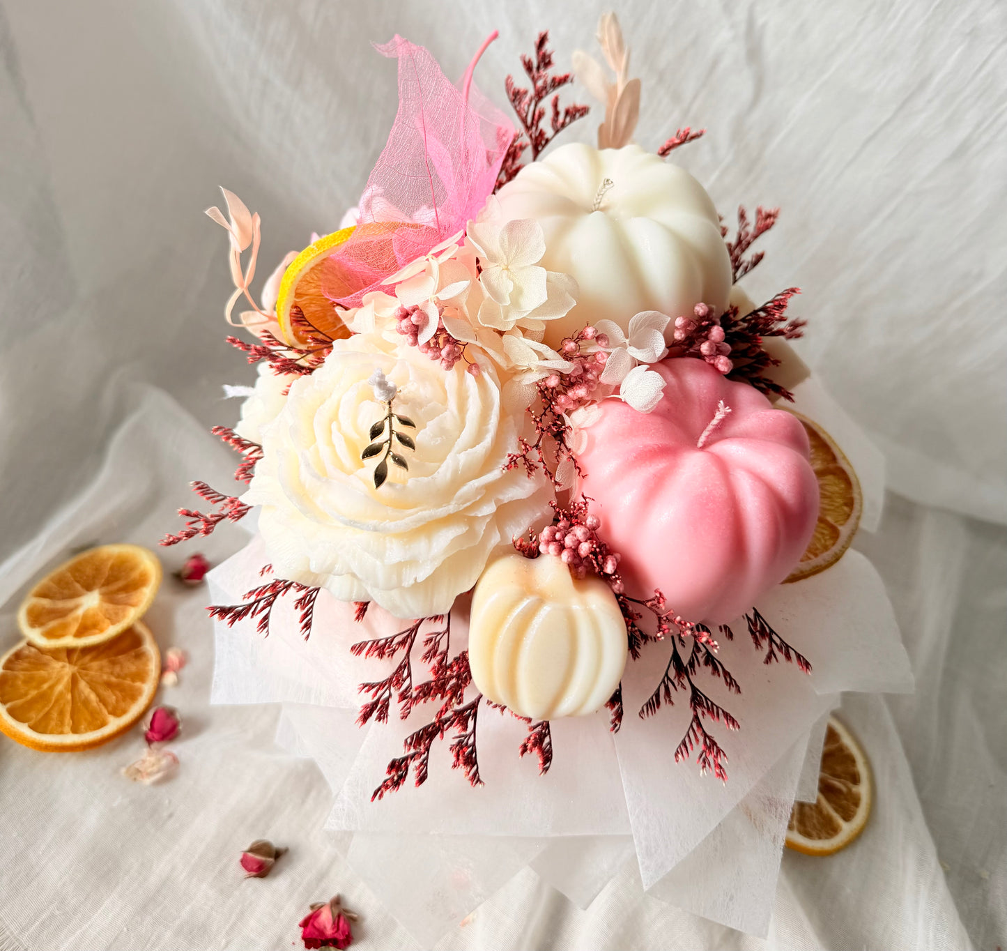 Blush Pumpkin Bouquet