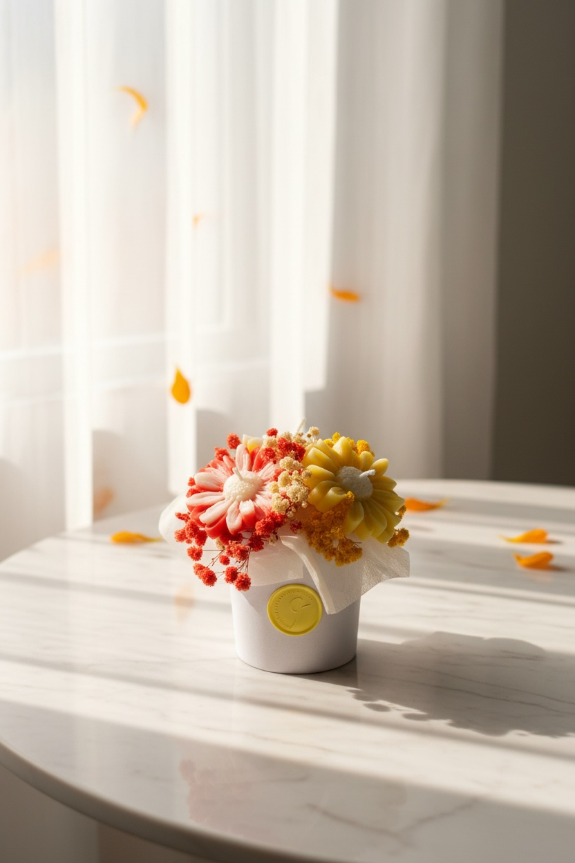 Marguerite Bouquet red/yellow