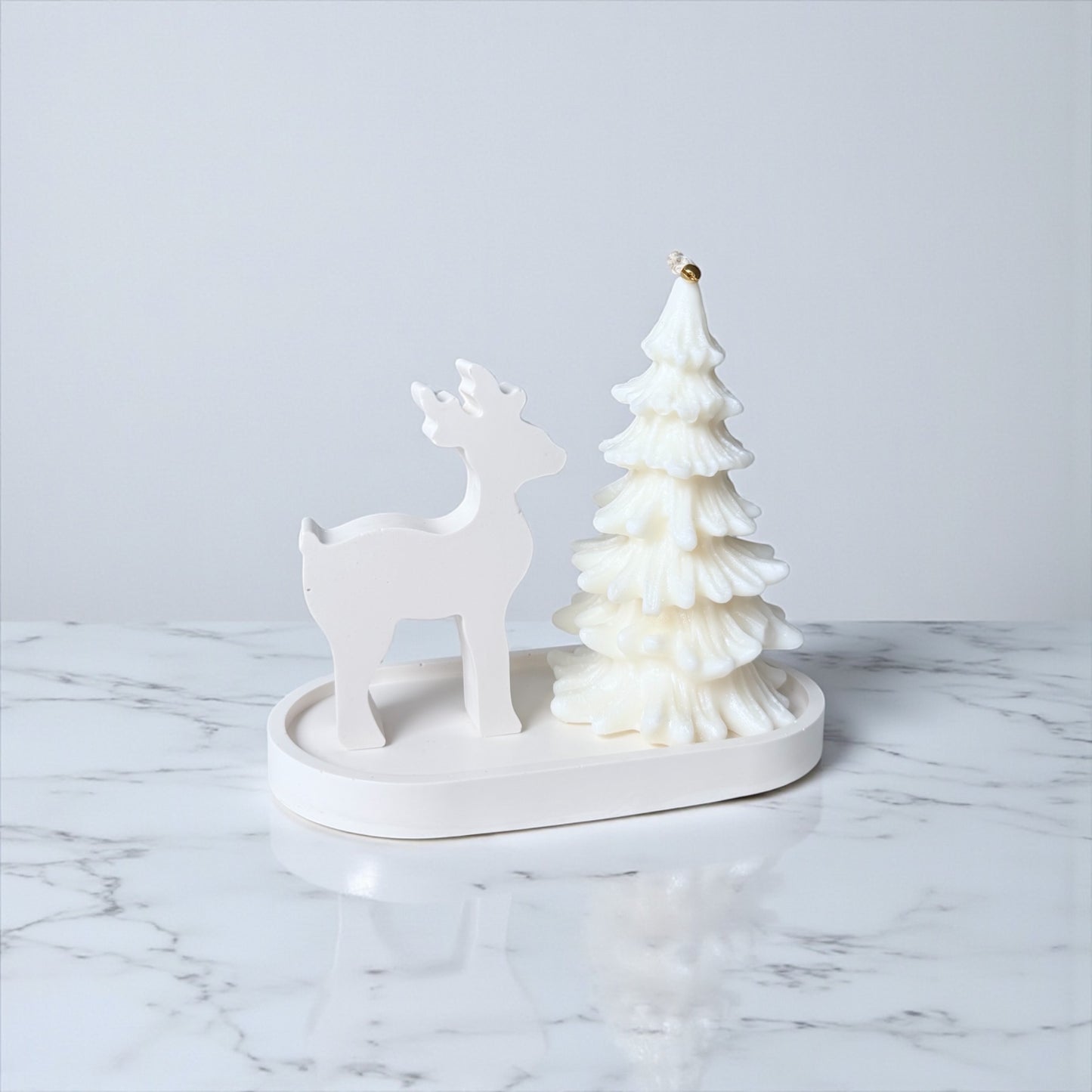 Ivory Deer & Pine
