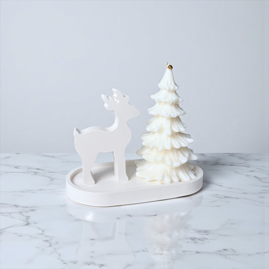 Ivory Deer & Pine