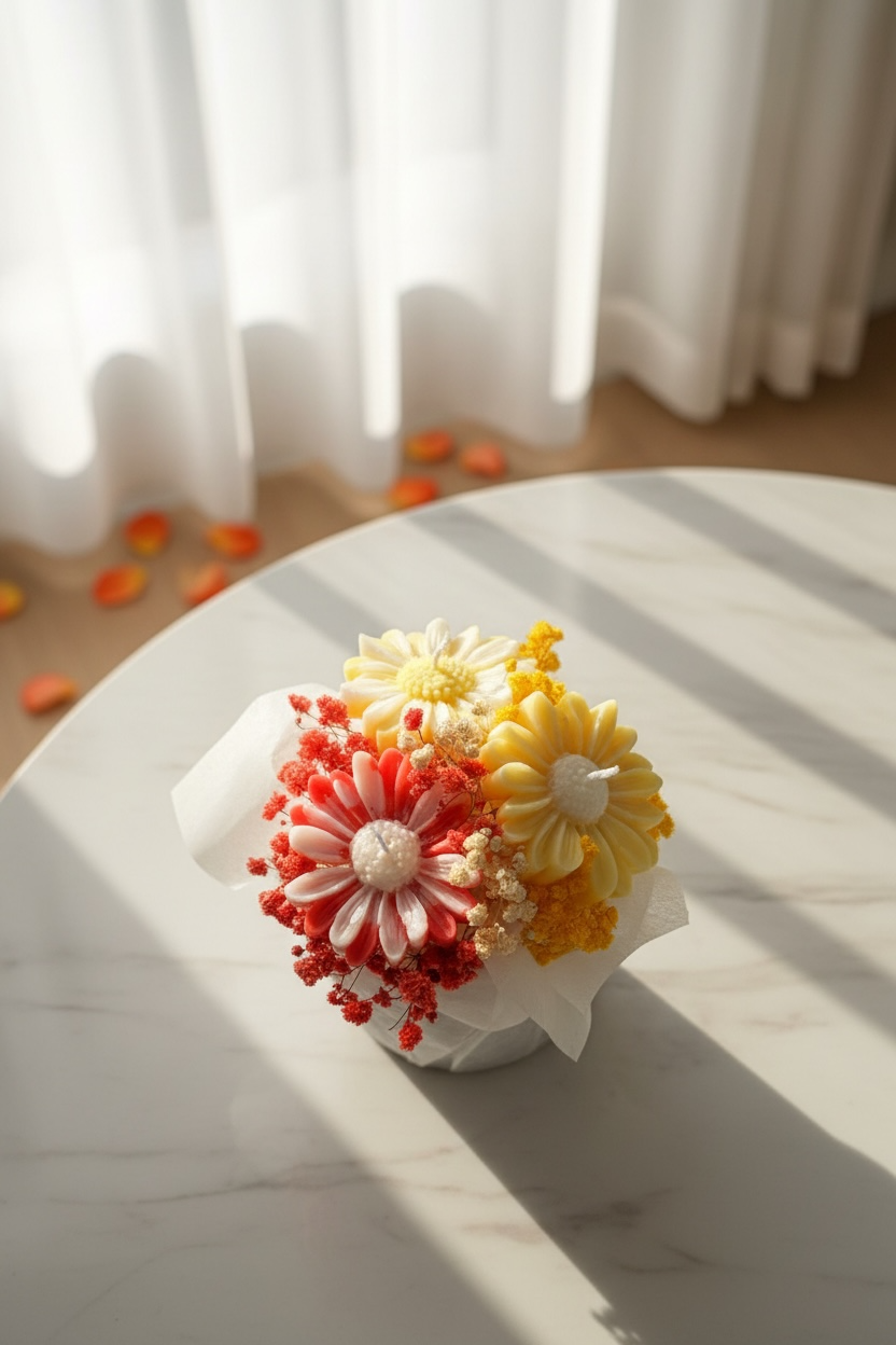 Marguerite Bouquet red/yellow