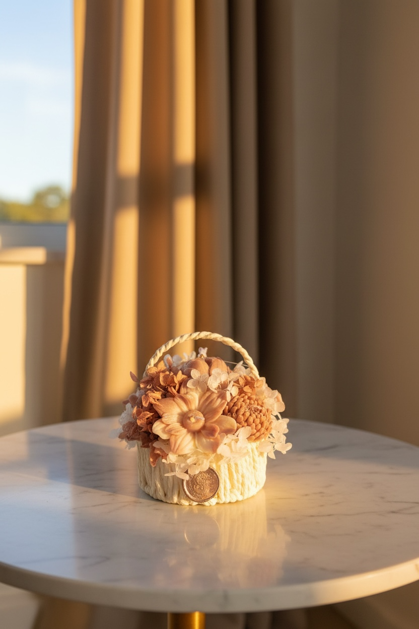 Ivory Blossom Basket