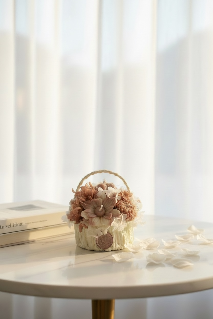 Ivory Blossom Basket